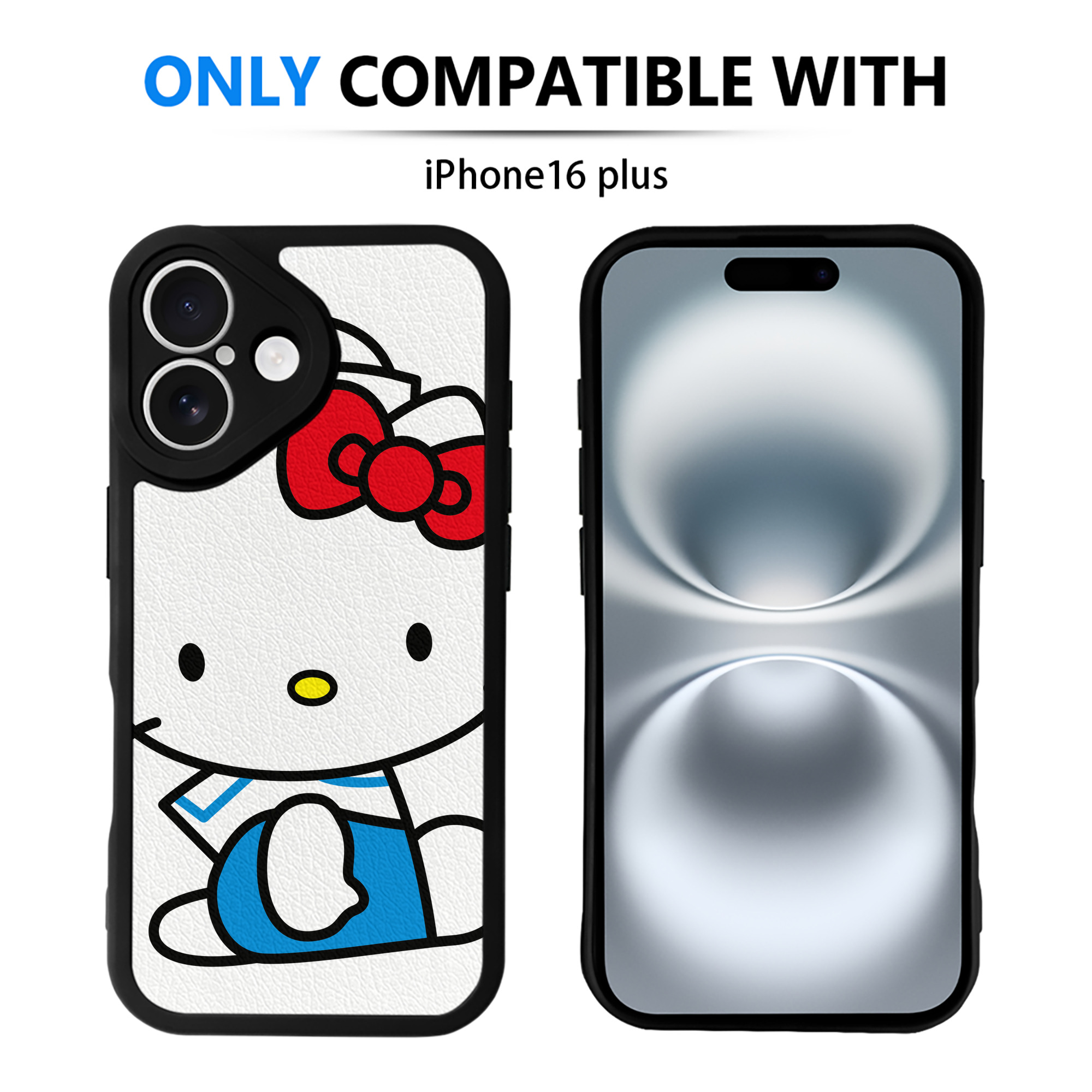 （画像用） Hello Kitty ハローキティ 【iPhone 16シリーズ対応】シリコンスマホケース（レザー調） 材質：シリコン